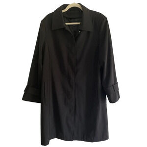 JONES New York Black Dressy  Lined Trench Coat Size 16